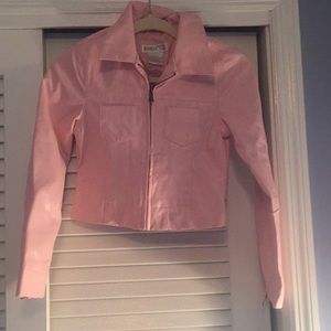 Pink leather jacket